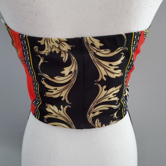 Blue Blush Baroque Strapless Crop Top L - Picture 4 of 5